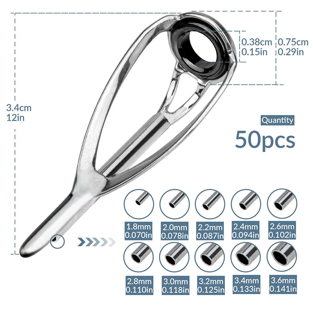 Fishing Rod Tip Replacement - Thkfish 50 pçs guia de vara