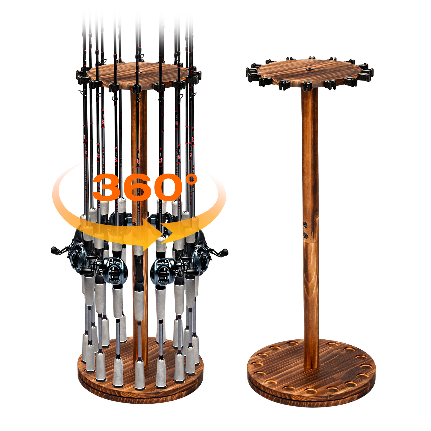 Suporte Giratório de Madeira C - Fishing Rod Rack avaliação e preço
