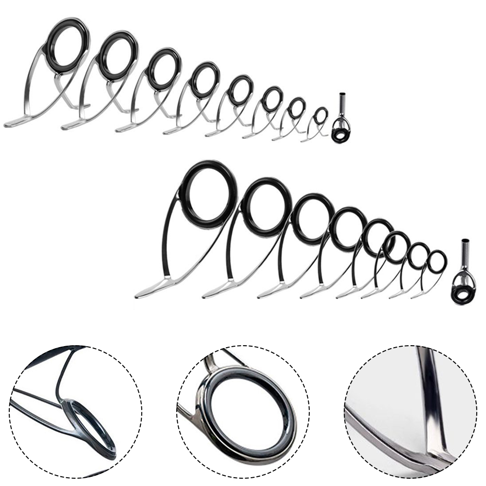 9 pçs guia de vara de pesca an - Fishing Rod Building Kit avaliação e preço