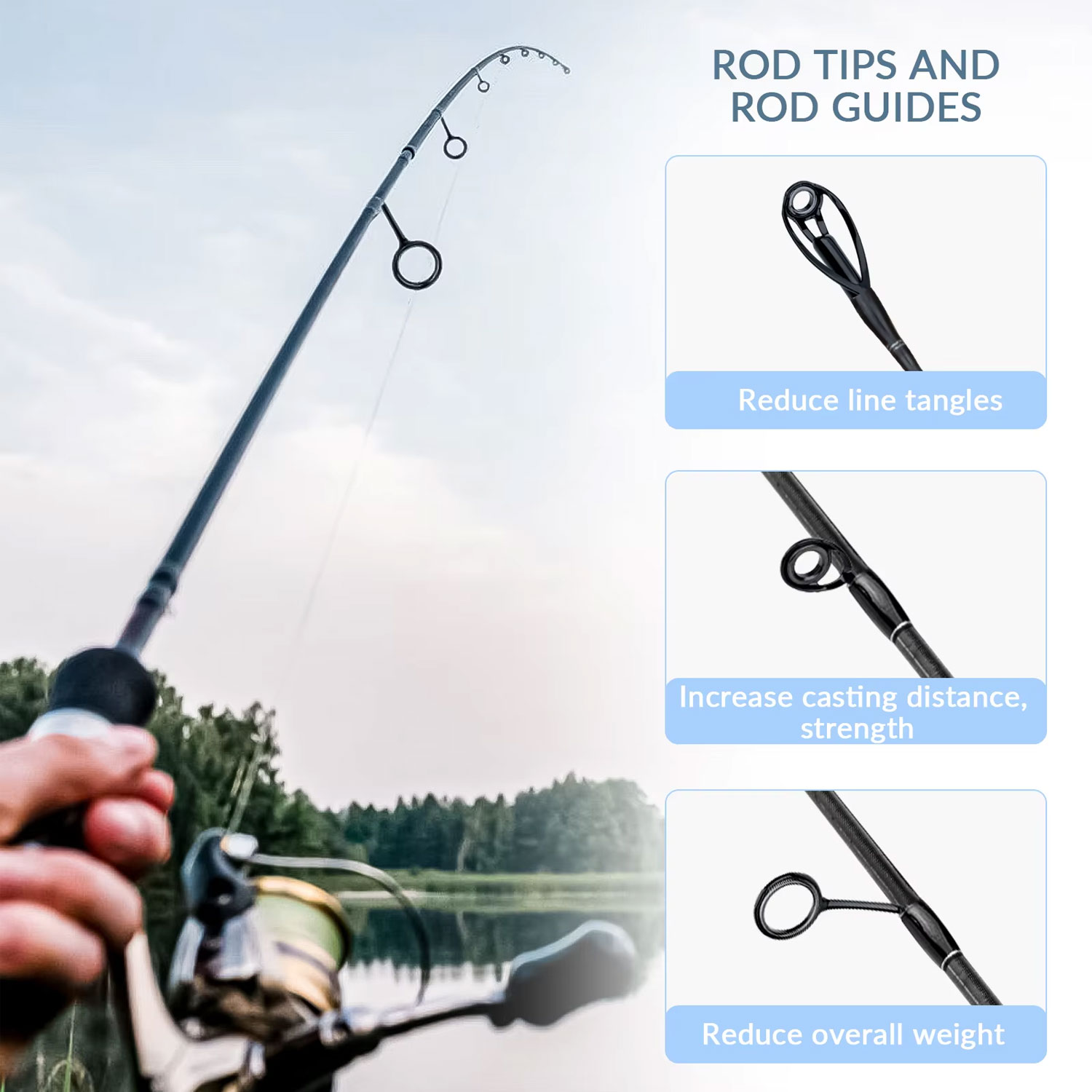 Colorido aço inoxidável Pesca  - Fishing Rod Tip Replacement avaliação e preço
